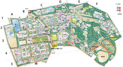 東山キャンパス（画像出典"http://www.nagoya-u.ac.jp/access-map/"）